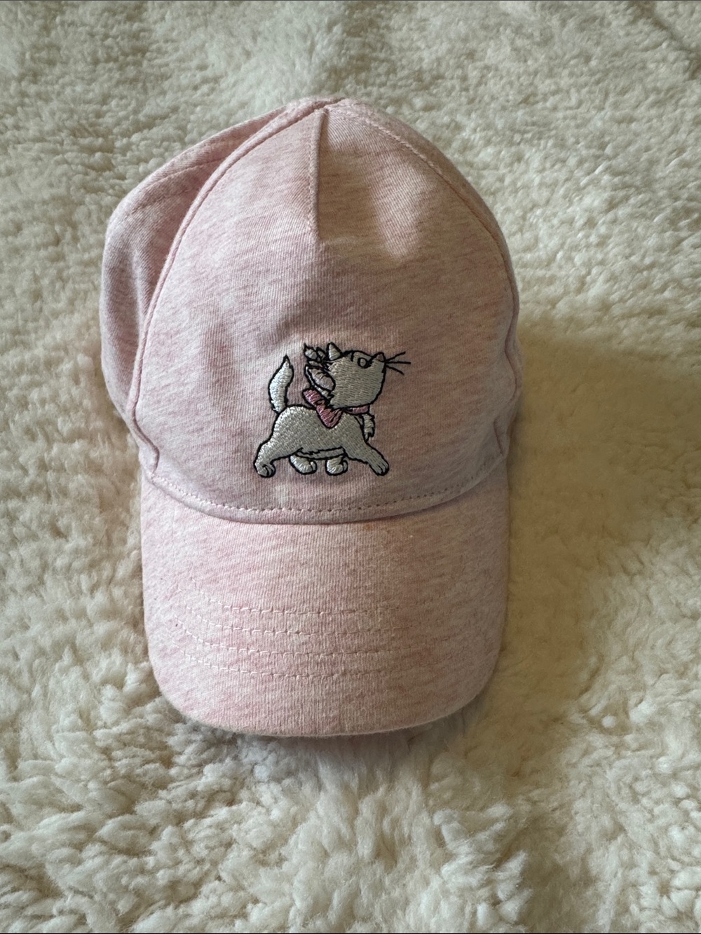 Infant Girls Light Pink Cat Embroidered Baseball Cap